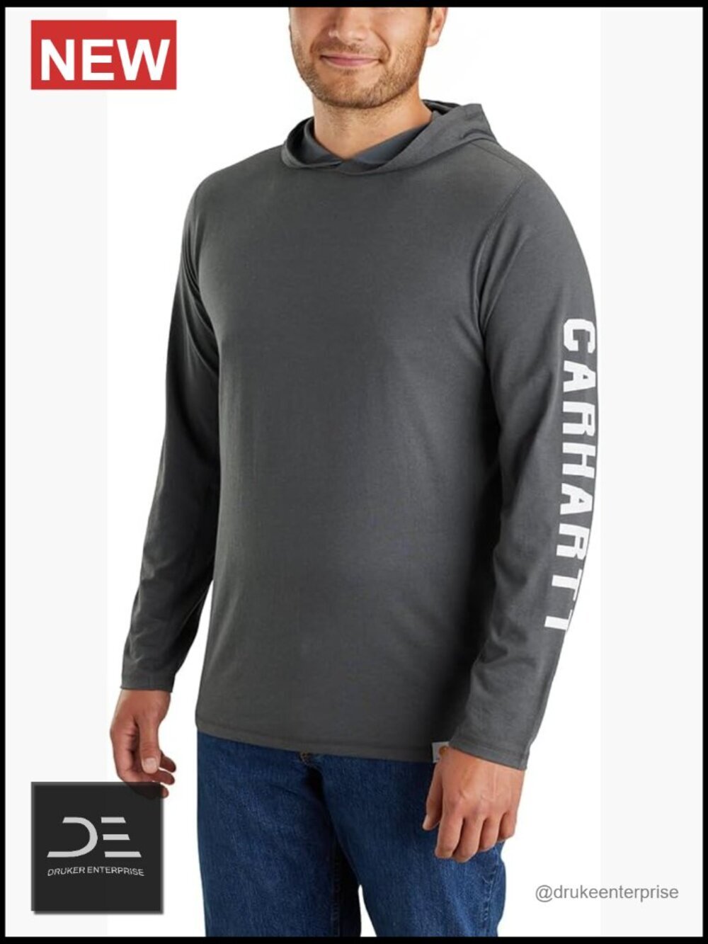 Force Relaxed Fit Midweight Hooded T-Shirt with Logo Graphic